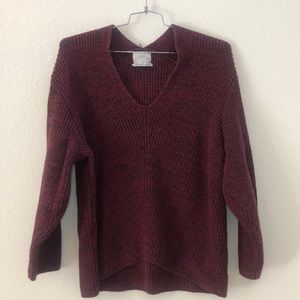 Urban Outfitters Oversized Burgundy Knitted Sweater Size M